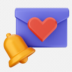 3d notification bell icon