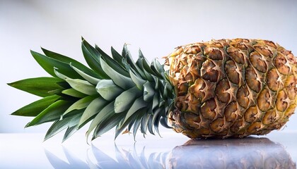 Canvas Print - Whole pineapple with spiky leaves.