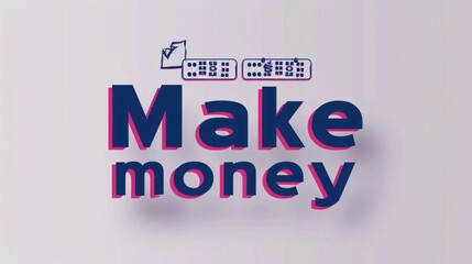 Aufkleber - A blue and pink logo for Make Money