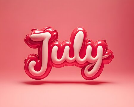 July on pink background