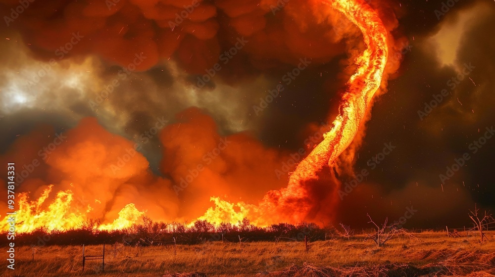 Fire tornadoes, or fire whirls, are rare phenomena that occur during extreme conditions