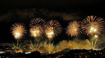 Sticker - Fireworks light up the summer sky during celebrations and festivals.