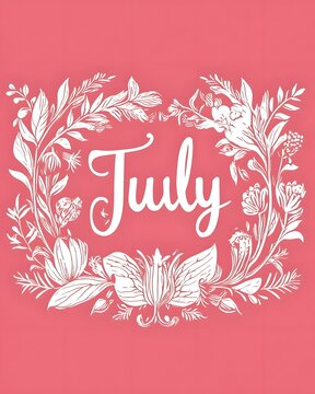 July on pink background