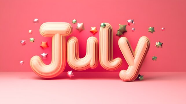 July on pink background