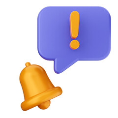 Wall Mural - 3d notification bell icon