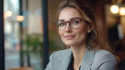 Sticker - Attractive businesswoman talking with a business partner on a video chat, professional 