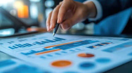 Poster - business leader or teacher presenting a strategy or data analysis to a group