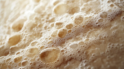 close up of water splash, a light brown natural stone brick, water bubbles texture