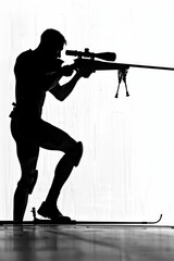 Poster - A man holding a rifle in silhouette