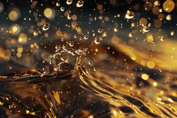 Poster - A close-up shot of a wave crashing against the water's surface