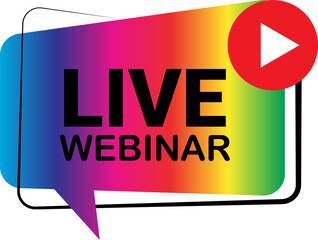 Live webinar icon vector illustration. Live webinar button.