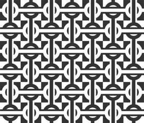 Poster - Seamless geometric pattern - monochrome print