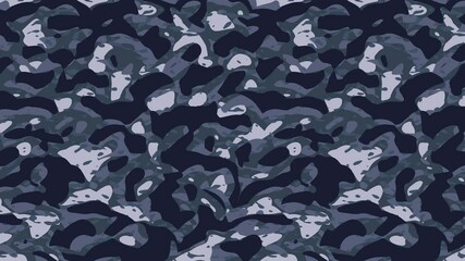 Wall Mural - Military pixel flecktarn camouflage blue sea grey navy naval camo texture pattern horizontal banner illustration wallpaper