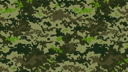 Wall Mural - Military pixel flecktarn camouflage green grey woodland camo texture pattern horizontal banner illustration wallpaper