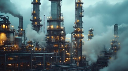 Aufkleber - refinery chemical petrochemical plant with cracking furnace for petroleum energy and chemical industry business for chemical product marketing : Generative AI