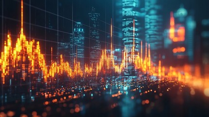 Leinwandbilder - Stock market finance business economy trend graph digital technology : Generative AI