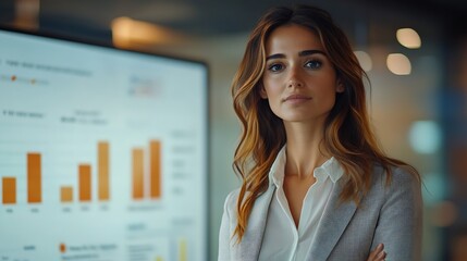 Leinwandbilder - Woman business people and presentation on whiteboard in boardroom with ideas review or planning Group team and brainstorming with finance with planning feedback and speaker with info i : Generative AI