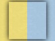 © Pupun - Abstract background with two colors: yellow and blue. The colors are divided by a vertical line. The texture is rough, like a wall.