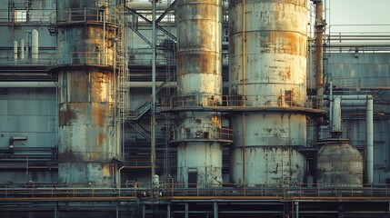Poster - Large heavy industrial factory building exterior : Generative AI