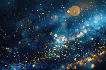 Poster - A blurred image of a blue and gold background