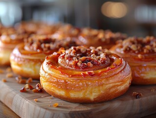 Wall Mural - close up of tasty cinnabons