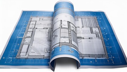 Transparent background architectural blueprints.