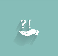 Fototapete - Vector icon of white color with shadow on gray-green background