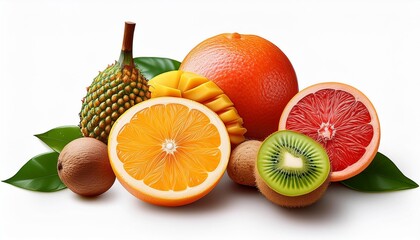 Canvas Print - Small transparent background exotic fruits.