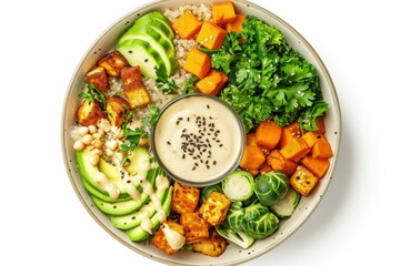Poster - Fresh vegetables served with a tasty dip, perfect for snacking or meal prep