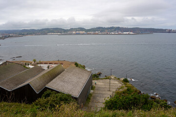 Wall Mural - view of the town Gijon, Asturias, Spain