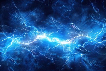 Poster - A dark blue and black background with lightning