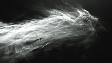 Sticker - A swirling pattern of white smoke against a dark background, creating an abstract visual effect.