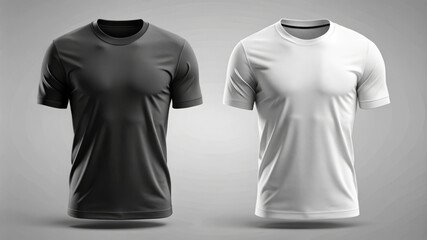 Black And White T-Shirt Mockup - Design Template