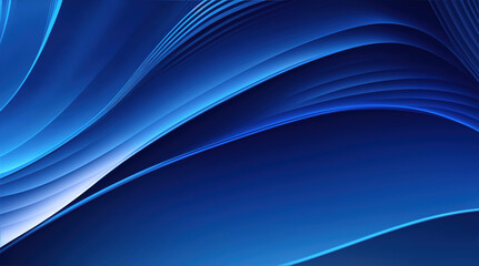 Wall Mural - Abstract blue background with smooth wavy lines