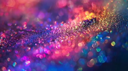 Wall Mural - A vibrant, colorful abstract image featuring shimmering lights and bokeh effects.