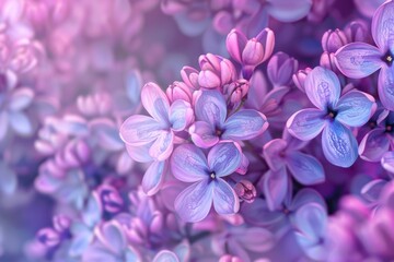 Poster - A close-up shot of a bunch of vibrant purple flowers, perfect for use in floral or garden-themed designs