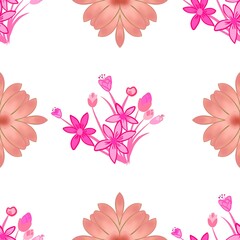Wall Mural - Paisley flower pattern seamless pattern on white background with flower,concept design for carpet ,tile, fabric ethnic pattern ornament ,media pattern for sari pakistan outfit.