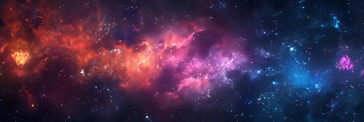 Poster - A vibrant depiction of a cosmic nebula, showcasing colorful gases and stars in the vast universe.