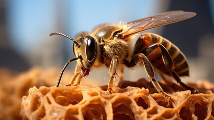 Canvas Print - Brown Flat Design World Bee Day 