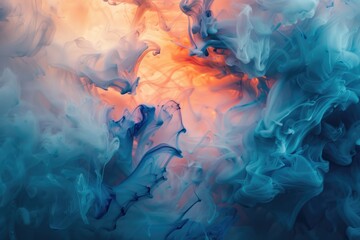 Canvas Print - A close-up shot of a blue and orange liquid mixture, perfect for science or chemistry illustrations