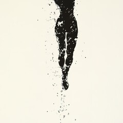 Silhouette of a person in fluid motion, grunge style