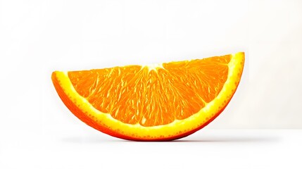 Wall Mural - A slice of orange is shown on a white background