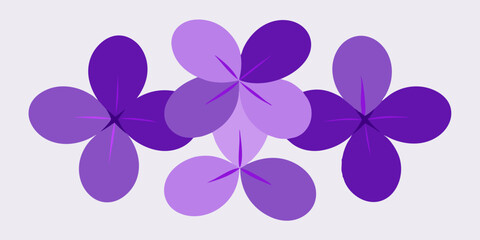 Wall Mural - Elegant Violet Bunch with Small Overlapping Flowers: Detailed Illustration