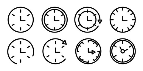 Poster - Time line icon set. Clock icons. Vector illustration isolated on white background.