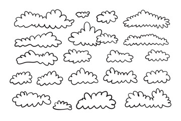 Wall Mural - Doodle line cloud hand drawn in the sky