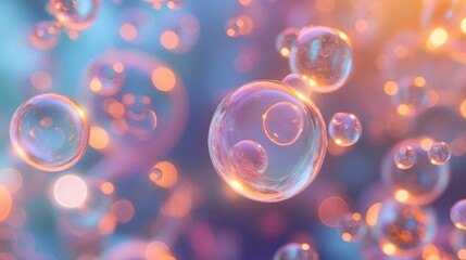 Floating bubbles against a vibrant backdrop, abstract desktop wallpaper