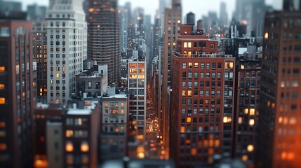Poster - New York Manhattan City Buildings : Generative AI