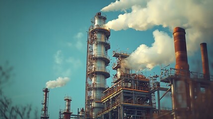 Aufkleber - refinery chemical petrochemical plant with cracking furnace for petroleum energy and chemical industry business for chemical product marketing : Generative AI