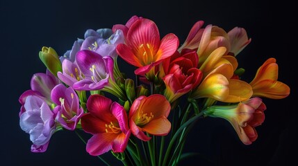 Poster - A vibrant bouquet of various flowers in a vase