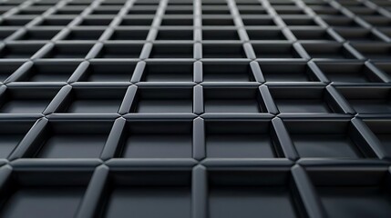 Wall Mural - A close-up of a textured black grid pattern, showcasing a modern, minimalist design.